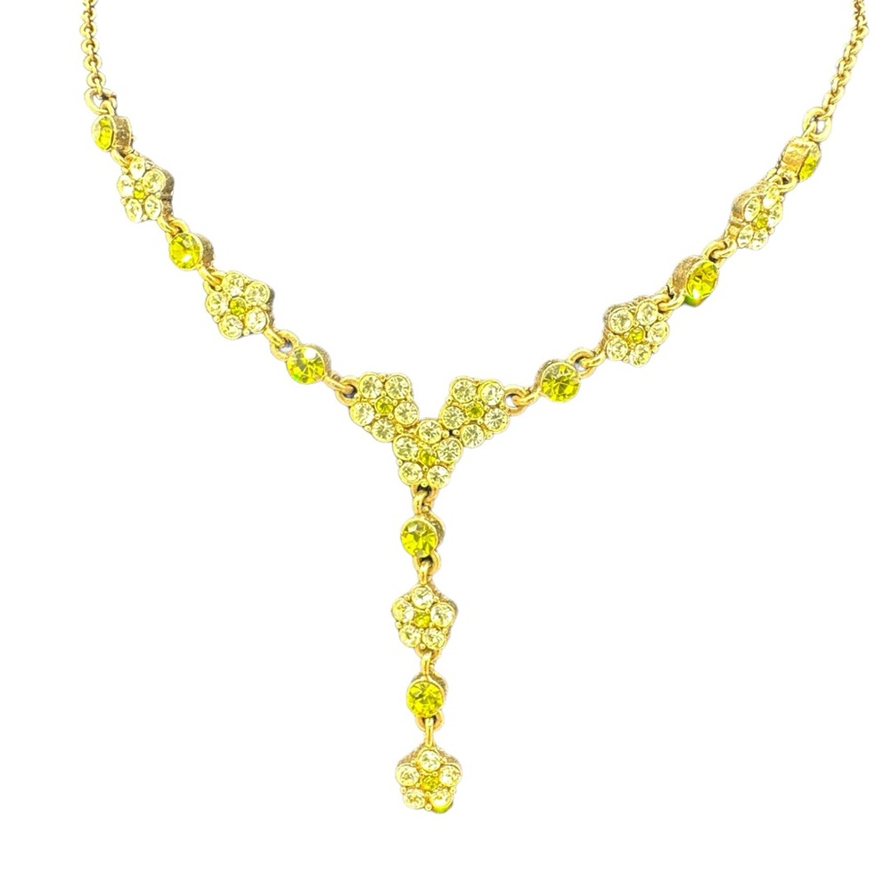 2028 Jewelry 1928 Gold Tone 16 Inch Link Flower Y Necklace‎